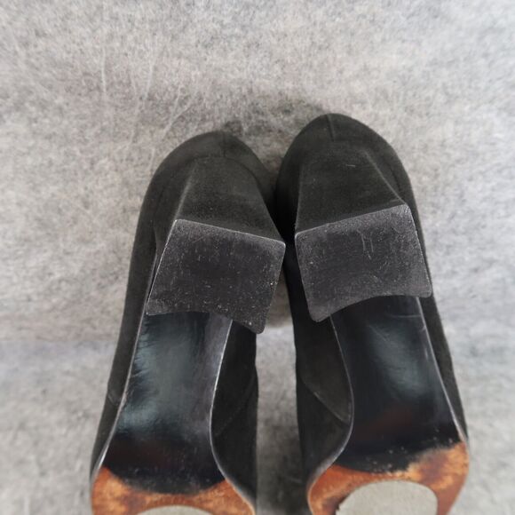 Stuart Weitzman Shoe Women 7.5 Pump Block Heel Slip On Classic Leather Black 90s - Picture 10 of 16